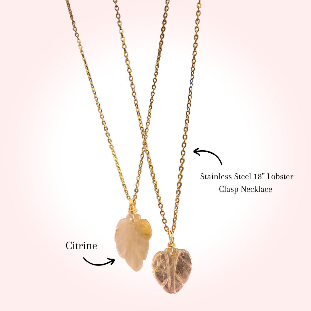 Citrine Leaf Pendant