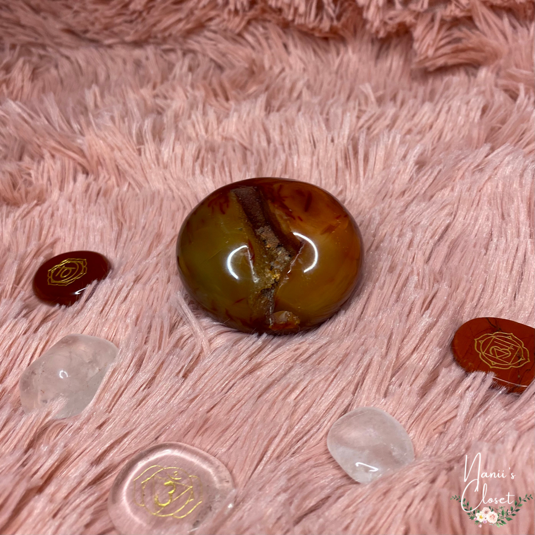 Carnelian Druzy Palmstone