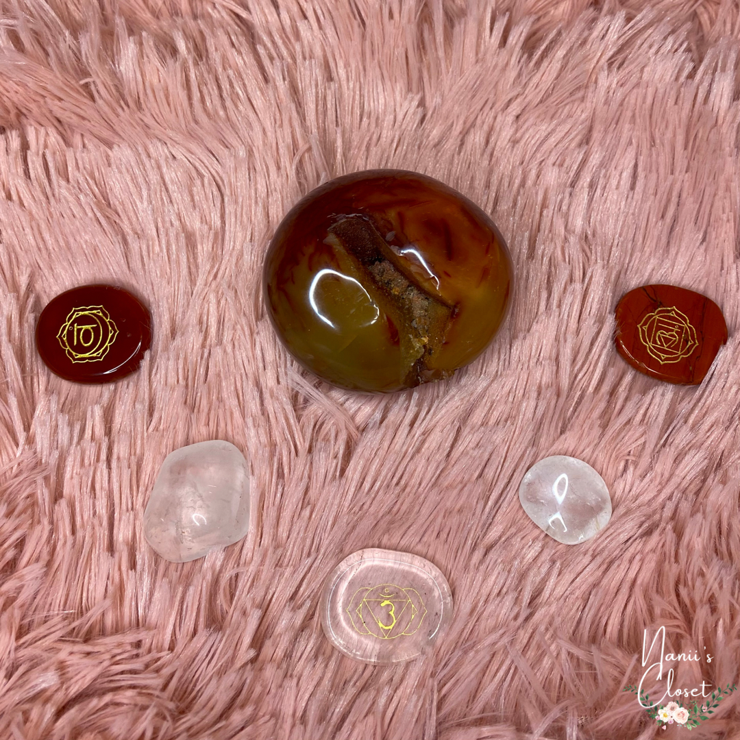 Carnelian Druzy Palmstone